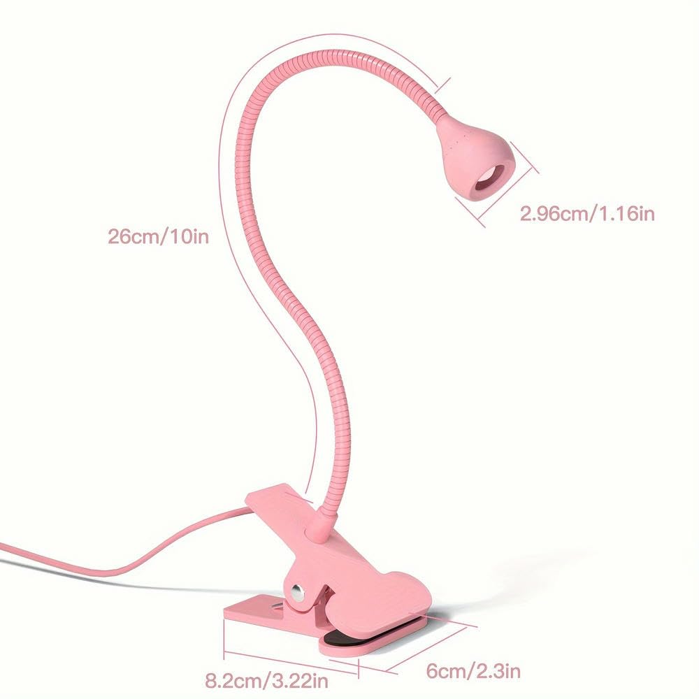 Lampada per Unghie Portatile ZBDZSW Mini UV LED con Collo D'Oca Flessibile e Morsetto - Alimentata Tramite USB, Ideale per la polimerizzazione di Smalto Gel e Resina