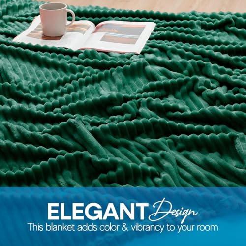 Image of Nestl Blanket for Bed - Cozy Warm Fuzzy Blankets for Women (05 - Hunter Green, Queen (90 inch x 90 inch))