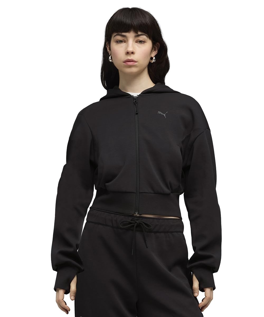 puma | TECH SENSE Women's Full-Zip Crop Hoodie | Black | S-picture-14
