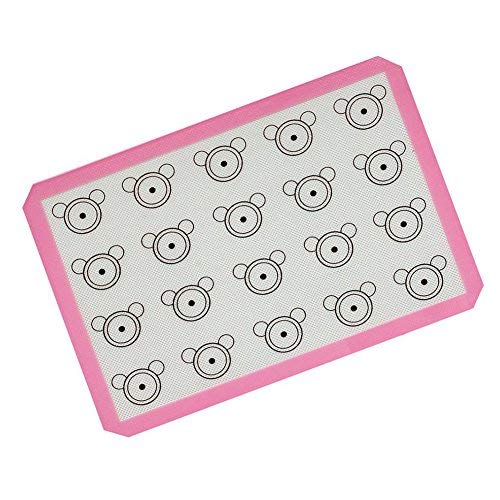 Inchant Silicone Macaron Baking Mat, Half Sheet Size With 20 Macaron Spaces, Non Stick Silicon Liner For Bake Pans & Rolling - Macaroon/Pastry/Cookie Making , Set Of 2, Pink #TOP13
