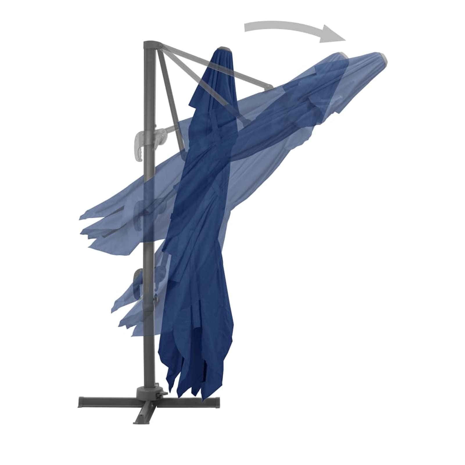 Homgoday Sombrilla voladiza de jardín Poste de Aluminio Azul Azure 4x3 m Sombrilla Terraza Exterior, Sombrilla Jardín Grande Orientable Jardín Parasol Balcón