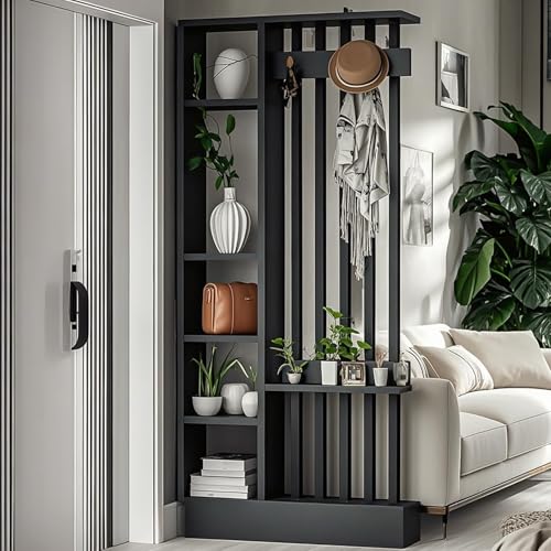 Fakednss Freestanding Room Divider With Shelves