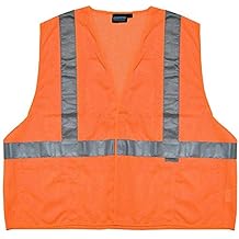 ERB Delta Plus WELS15 Polyester S15 Class 2 Mesh Safety Vest with 3M Reflective Material, Hi Viz Orange, Large WEL14519HOLG