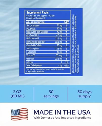 EsoRepair Nano Esophageal & Stomach Health Supplements for Men & Women - Digestive Comfort - Slippery Elm Bark, Zinc L-C - Additional View