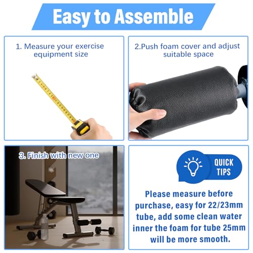 Hollowfly 4 Pcs Foam Foot Pads Foam Roller Pad Replacement for Weight Bench Inversion Table and Gym Exercise Equipments(8 x 3.5 x 0.8 Inches)