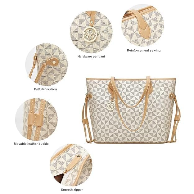 Image of Women's Handbag Tote Bag Premium PU Leather Shoulder Bag with Top Handle & Detachable Strap - Stylish Large Capacity Purse for Office, Casual & Party Use