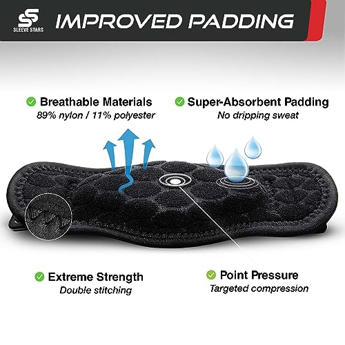 Sleeve Stars Tennis Elbow Brace for Women - Adjustable Tennis Elbow Strap, Golfers Elbow Brace for Men, Counterforce Brace for Tennis Elbow for Tendonitis Relief, Fits 9