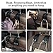 CoBak Headrest Hooks for Car - Universal Premium Stitched Leather and Aluminum-Magnesium Alloy Double Car Seat Back Storage Hook for Purses, Handbags, Bags (2 Pack),Black