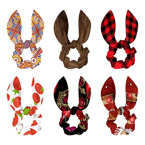 Accessoires cheveux Noël lot de 6 chouchous élastiques nœud lapin pour fille