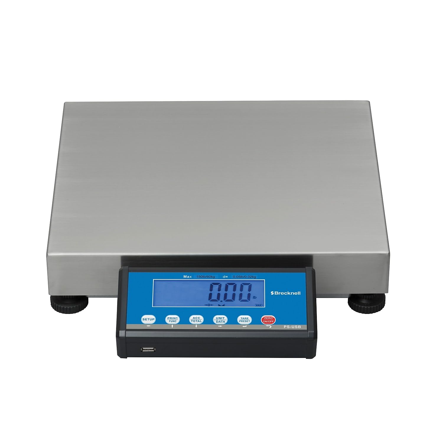 PS-USB-150, PS-USB Shipping Scale, 150 lb x 0.05 lb, NTEP by Brecknell – 20"L x 14"W x 3.13"H, Heavy Duty Cast Aluminum, Gray, Model 816965006526