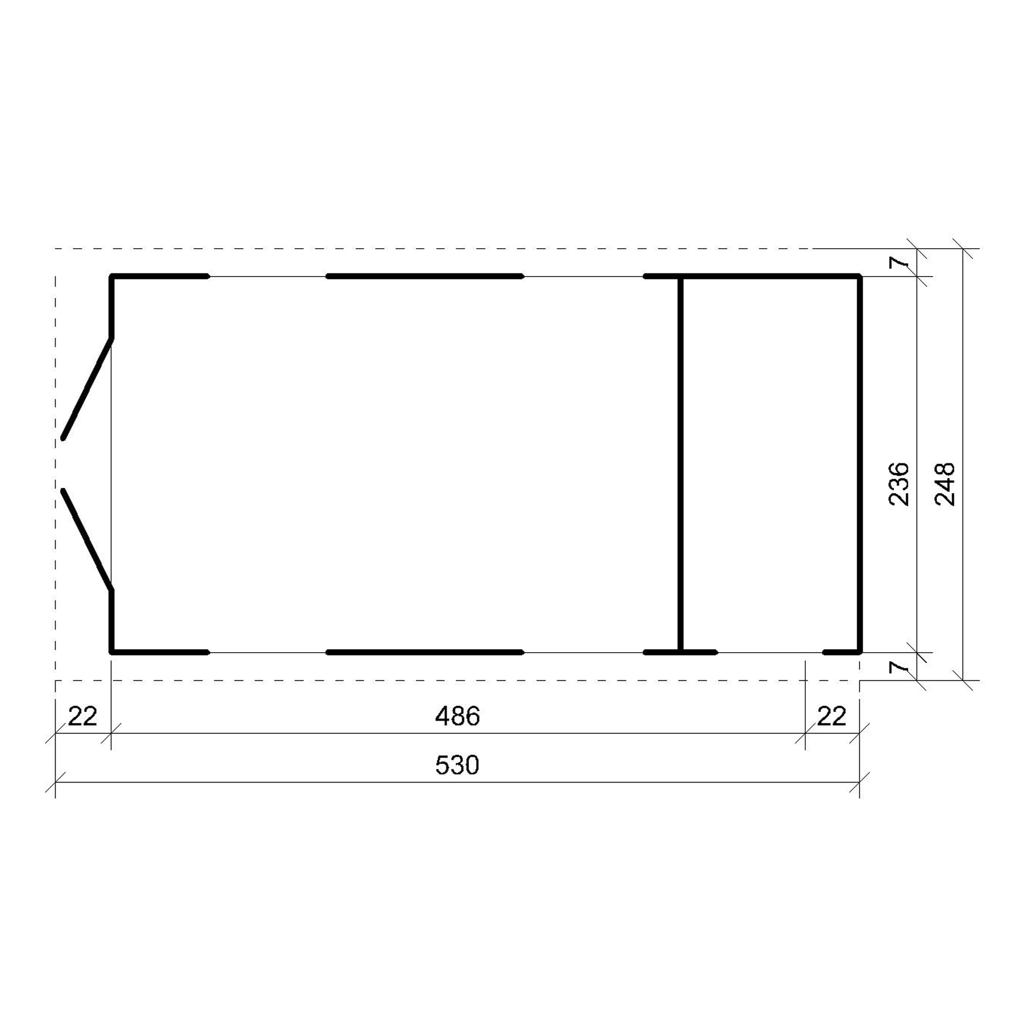 Domek ogrodowy najwyższej jakości 11,47 m² - H252x250x530 cm - Konstrukcja z paneli LP Smartside - Z podłogą i gonty bitumiczne - Timbela M915C-REDWOOD RED