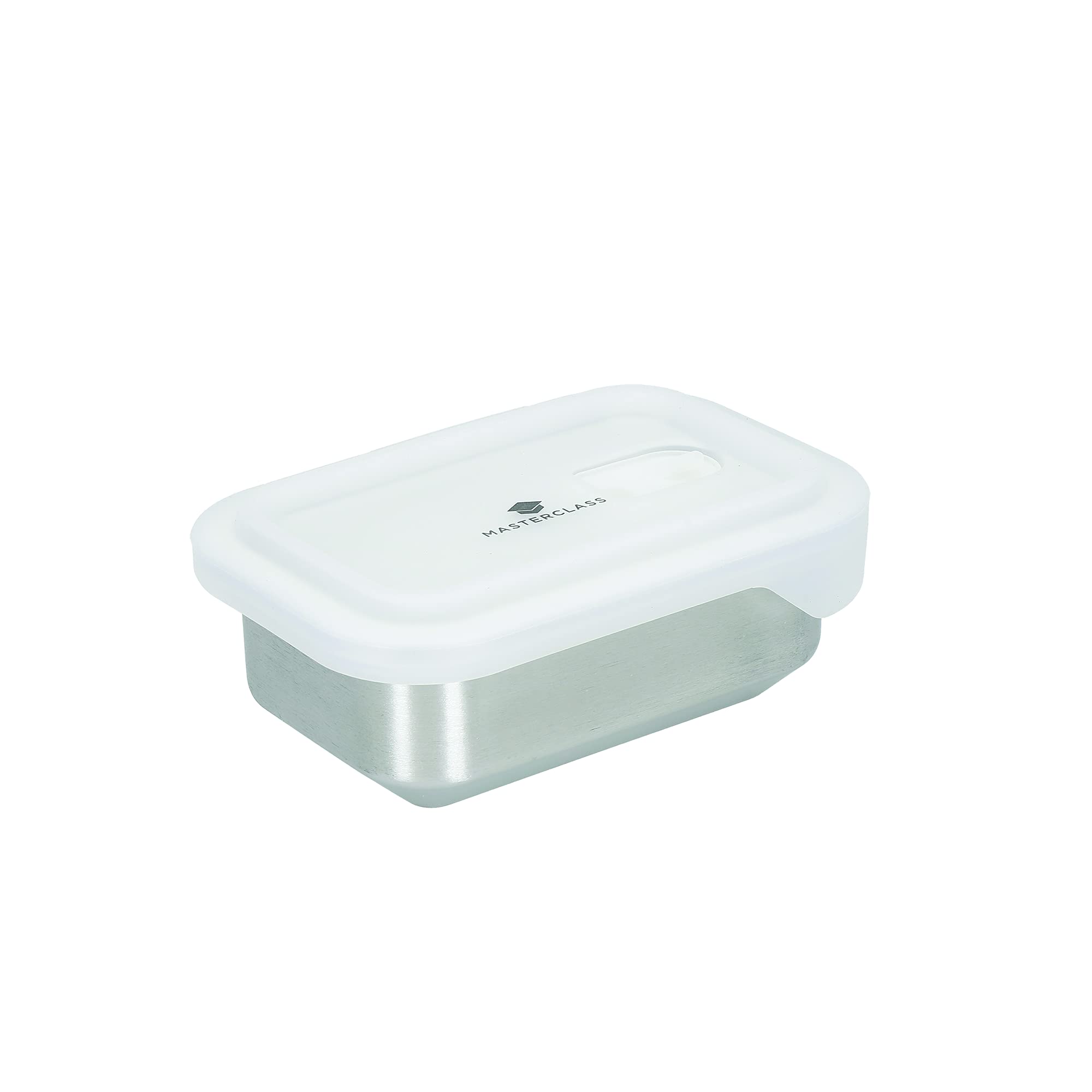 Masterclass Grey All-In-One Stainless Steel Container With Lid And Ptfe, Pfoa And Bpa Free Non Stick, Oven, Freezer And Microwave Safe,500 Ml, Silver