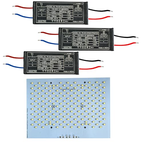 Image of Technobeam 150W LED PCB with Driver for Repair | 64 LED, 63V 700mA | Aluminum Plate Base | Waterproof & Durable | Ideal for Flood Light and Street Light