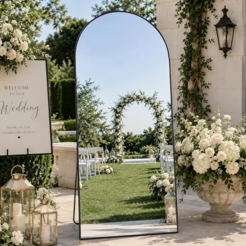 Image of Koonmi 67x30 Arched Full Length Mirror, Floor Mirror with Stand
