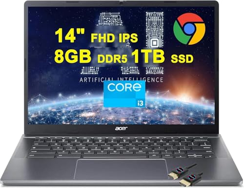 acer Chromebook Plus 514 Google AI m[gp\R | 14C` FHD IPS }`^b`fBXvC | Intel Octa-core i3-N305 | 8GB DDR5 1TB SSD | USB-C t[
