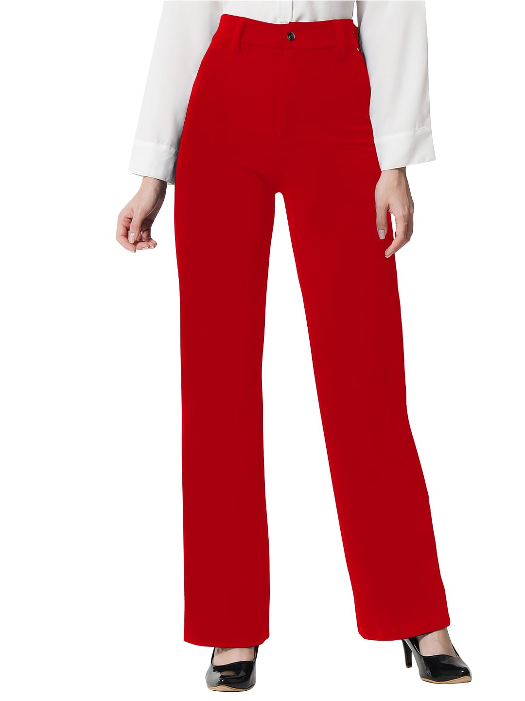Toochki Pantaloni da donna a vita alta, stile coreano, pantaloni formali, eleganti abbigliamento da lavoro per ufficio
