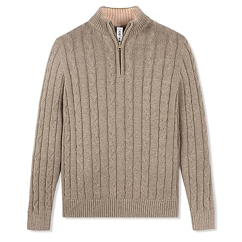 Kid Nation Boys Sweater 100% Cotton Quarter Zip Sweater Kids Cabl...