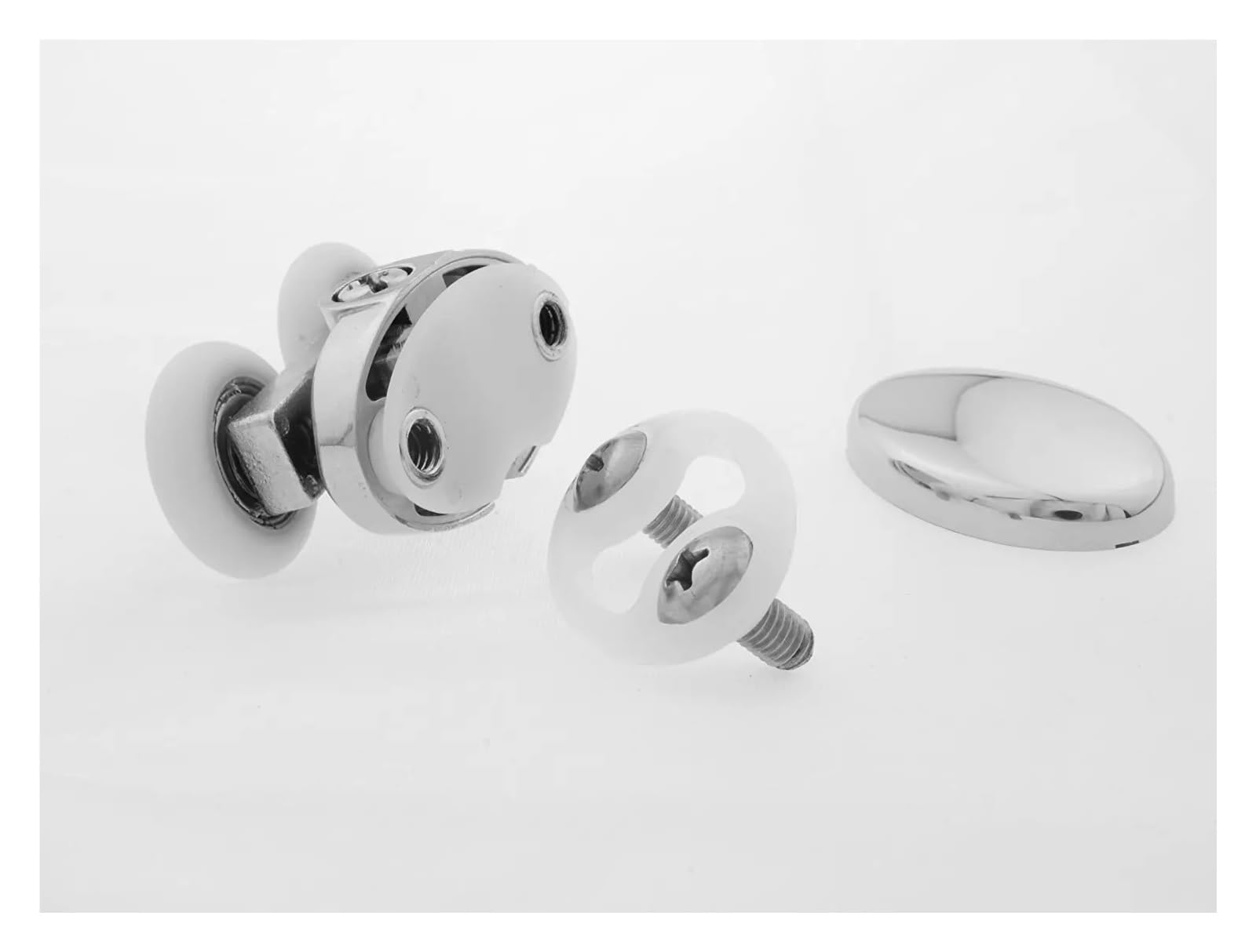 eufeifeiegds 4 Doppel-Schmetterlings-Duschtürrollen/Läufer/Räder 20 mm/23 mm, 25 mm/27 mm Durchmesser wefeiegds(Diameter 27mm)