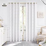 Beauoop Metallic GEO Blackout Window Curtain Panels Thermal Insulated Light Blocking Trellis Morocca