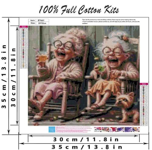 Image of DYAIANGMU Stamping Cross Stitch Kit,Granny Stitch Kit for Adult Beginners, Full Line DIY Cross Stitch Stitching Kit for Home Decor Cross Stitch Patterns 13.7x13.7 inches