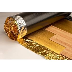 Sonic Gold Underlay 5 mm Akoestische Comfort Onderlaag voor Laminaat of Houten Vloeren Vochtbestendig Membraan Geluid & Warmte-isolatie (Rolafmeting: 7,5 ㎡)