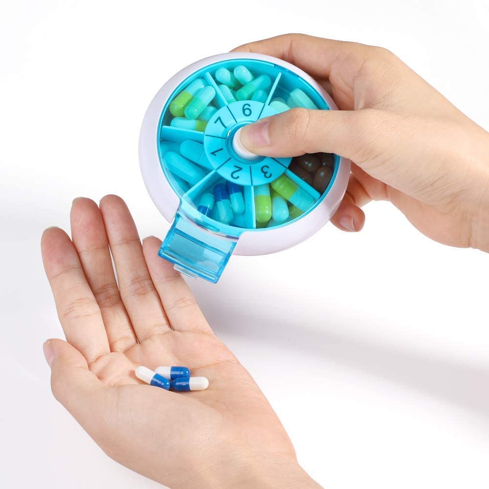 Pastillero semanal - Pastillero Diario semanal para el hogar y los Viajes - Pastilleros de 7 días para almacenar Pastillas, vitaminas y Otros artículos pequeños