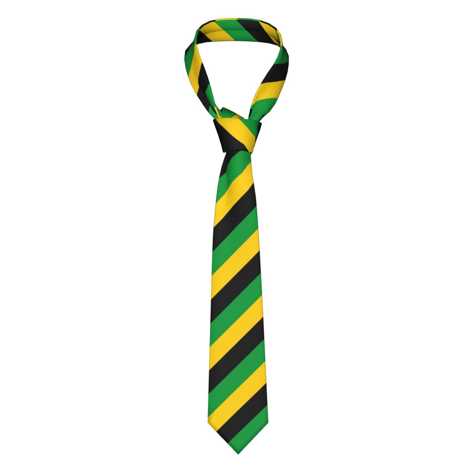 Oudrspo Men's As Pic Jamaica Flag Jamaicans Neck Tie Slim Neck Tie Casual Skinny Ties Soft Novelty Tie For Work Celebration Wedding