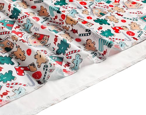 Image of Newborn Baby Girl Receiving Blanket Swaddle Blanket Stretchy Knit Swaddle Set with Matching Beanie (Green Cartoon Christmas)