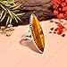 Natural Marquise Shape Tiger Eye Gemstone Pendant Large Ring Pure 925 Sterling Silver Ring Handmade Statement Promise Ring Gift For Her Wedding Jewelry (7.5)