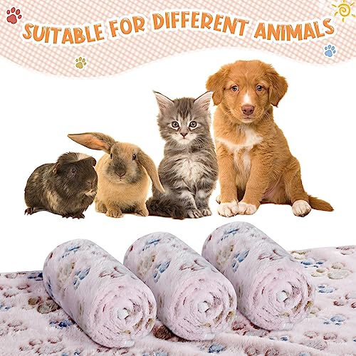 Tatuo 4 Pcs Dog Blanket Pet Puppy Blanket Puppy Teething Toys Paw Print Fleece Blanket for Pet Cat Soft Warm Sleep Mat Guinea Pig Cage Blanket - Image 7