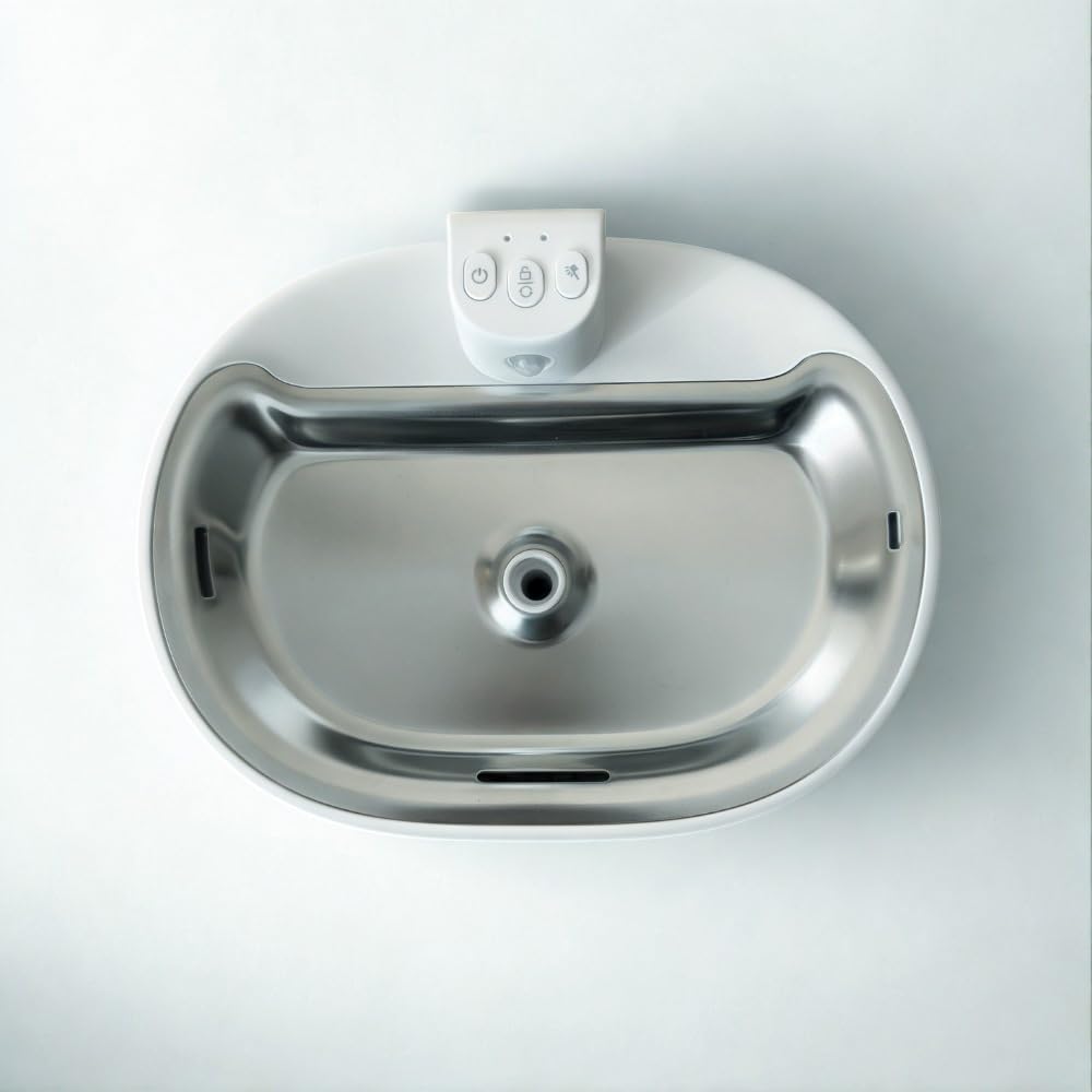 PET&TECH Fontana d’acqua per gatti e cani – 3 L, sensore di movimento, batteria ricaricabile 3600 mAh, silenziosa 25–30 dB, 4 modalità, ciotola in acciaio inox