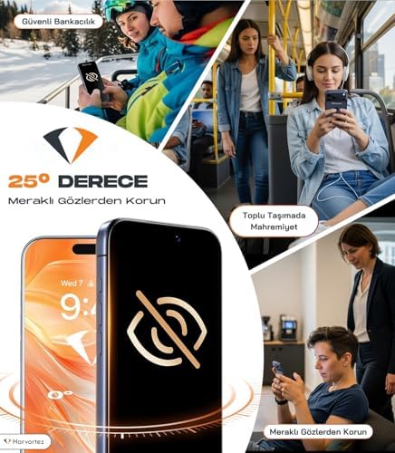 HARVORTEZ iPhone 15 Pro Ekran Koruyucu için [1 Alana 1 Bedava] Hayalet(Privacy), Anti-Statik, 9H Süper Güçlü Temperli Cam, 5D Full Koruma, Kılıf Dostu - Kolay Takılır (1 AL 1 BEDAVA) - Görsel 2