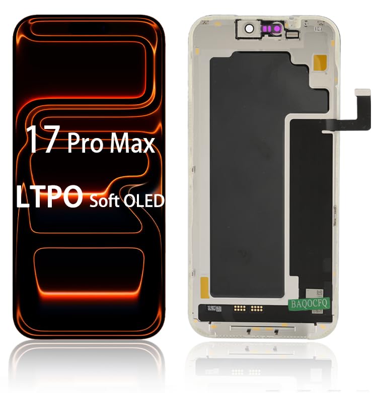 LTPO Soft OLED for iPhone 17 Pro Max High-Refresh Screen Replacement 6.9 inch 120HZ Full View Anti-Glare Display Complete Repair Kit with Tools Tempered Glass with Light Sensor Flex