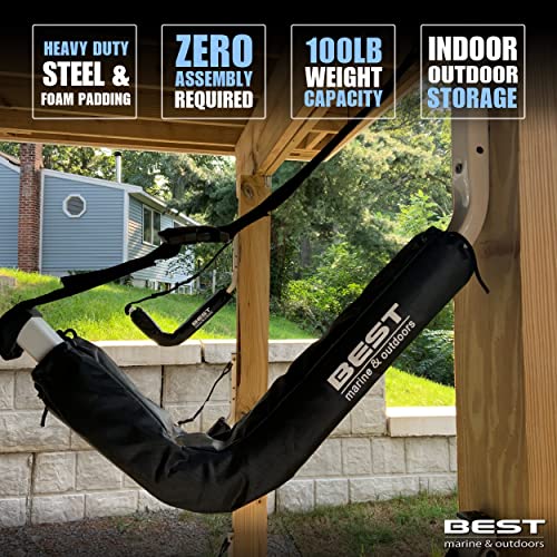 Best Marine Kayak Storage Rack | 2 Wall Mount Garage Hooks For Kayaks, Sup Paddle Board & Surfboard | Premium Indoor & Outdoor Hangers | Paddleboard & Kayaking Accessories Racks #TOP1