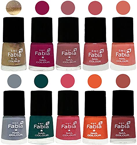 Image of ALL IN ONE (PACK OF 10), Long Lasting Glossy Nail Polish, 6 ml Each, All Vibrant Colours,01932