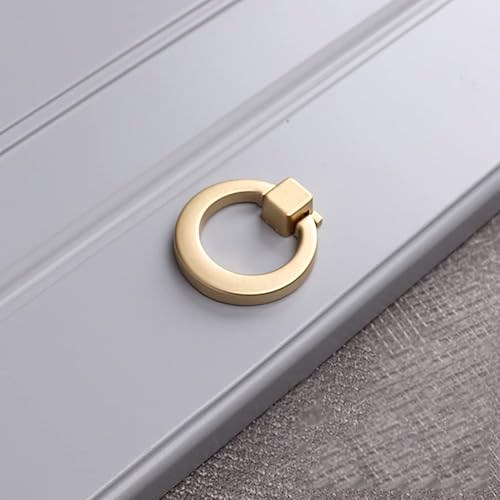 Miniatura 7 de Myxekllo 4 tiradores de anillo de gabinete de oro cepillado, tiradores de latón para cajones de muebles, anillo de gabinete de cocina, manijas de