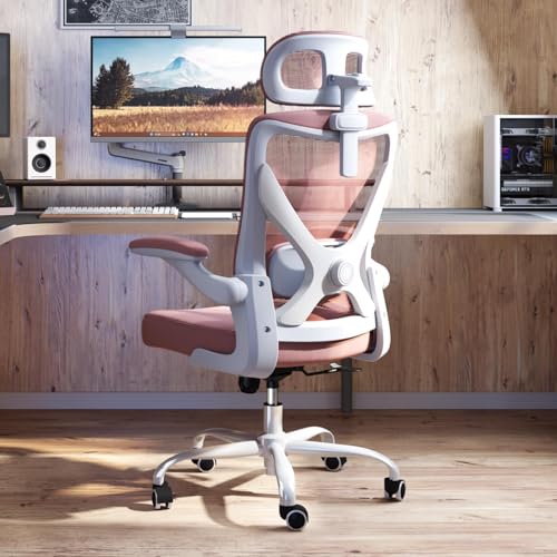 Tralt Silla De Oficina Ergonómica - Silla De Oficina Cómoda En Forma De X, Para Juegos, Silla De Oficina Con Soporte Lumbar, Silla De Oficina De Malla Con Reposacabezas Rosa Tralt Silla De Oficina Ergonómica - Silla De Oficina Cómoda En Forma De X, Para Juegos, Silla De Oficina Con Soporte Lumbar, Silla De Oficina De Malla Con Reposacabezas Rosa