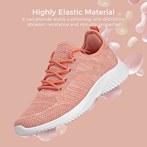 Image of Flysocks Slip On Sneakers for Women-Fashion Sneakers Walking Shoes Non Slip Lightweight Breathable Mesh Running Shoes Comfortable, B- Grapefruit Red, 7