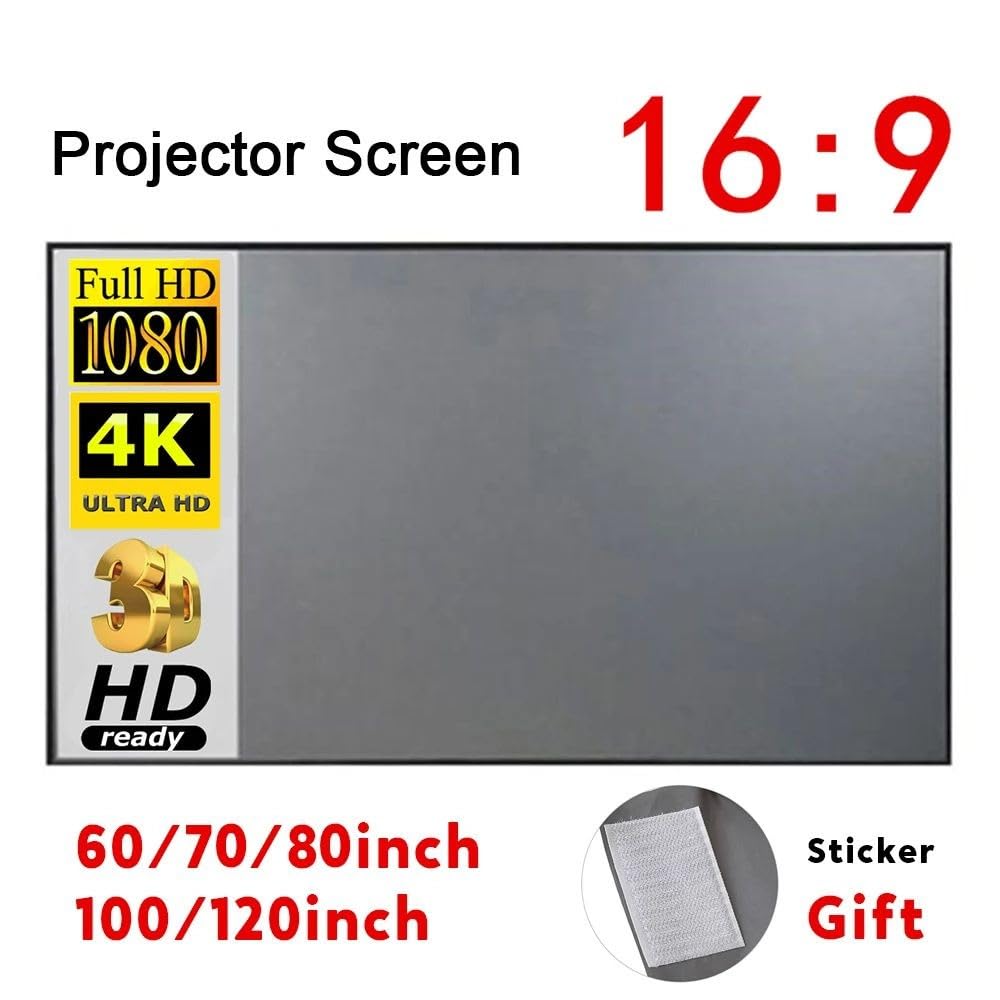 écran de Projection Écran Écran de projecteur Portable HD 16:9 Pliable et Durable, Montage Mural pour Films en Plein air, cinéma Maison et Bureau(100 inch)