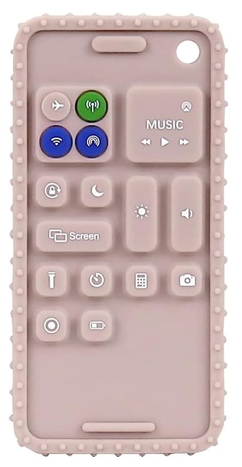 Miniatura 2 de Paquete de 6 juguetes de dentición de silicona de grado alimenticio, control remoto de TV, teléfono celular, juguetes de masticación con forma de