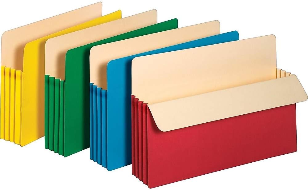 Staples 227140 Colored Expanding File Pockets 3 1/2Inch