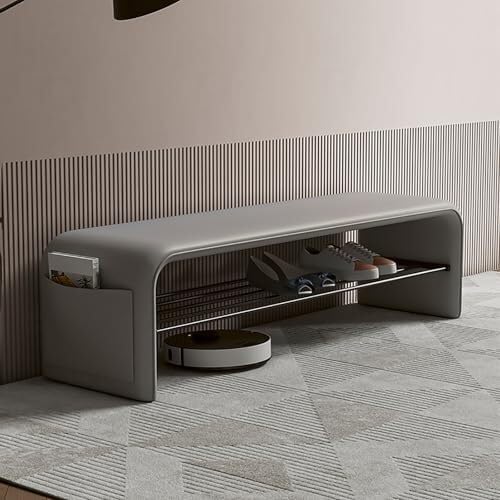 Banc de cuisine gris idéal pour optimiser l'espace du couloir