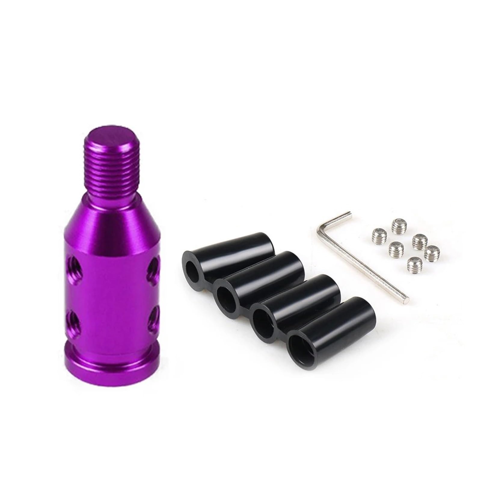 Jxewmtmc Purple M12x1.25 Aluminum Alloy Universal Manual Gear Shift Knob Adapter M12x1.25 Thread Gear Stick Shift Cover(Purple M12x1.25)