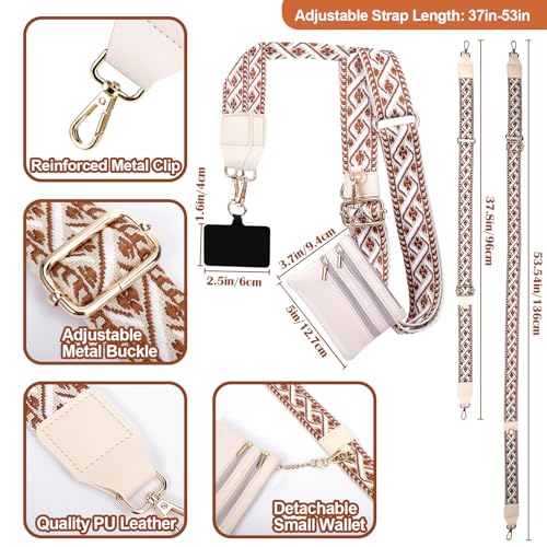 Image of XANGNIER Clip and Go Strap for Phone with Wallet Crossbody, Phone Strap with Zippered Wallet, Adjustable Anti Theft Cellphone Lanyard for Women, Cellphone Chain Accessories,Multicolor 2