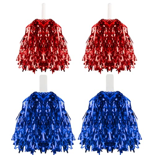 4 Stück Cheerleader Pompoms Cheerleading Pom Poms Cheerleading Pompons, Metallisch Cheerleader...