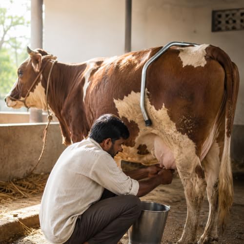 Image of Cow Anti Kick Bar - Adjustable Stainless Steel Milking Leg Holder & Kick Stopper for Cows and Buffalo, Dairy Farm Safety Restrainer Bar | Adjustable