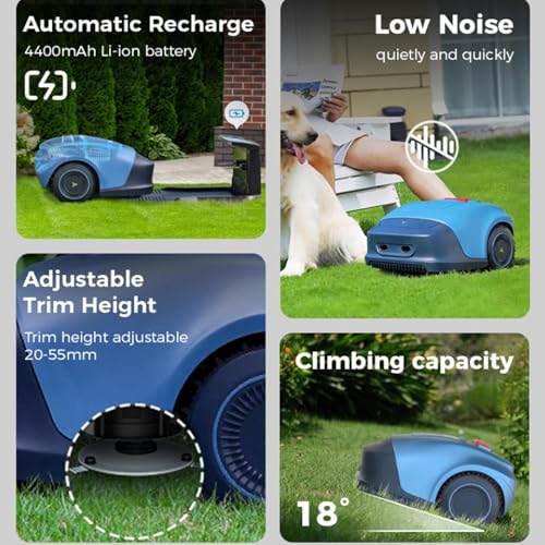Robot tondeuse avec contrôle par application Bluetooth — vue 3