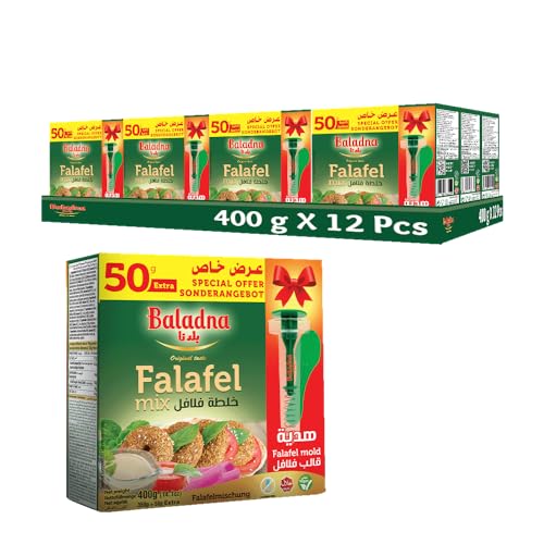 Baladna Mezcla de Falafel con molde de plástico Halal 400 g x 12 unidades