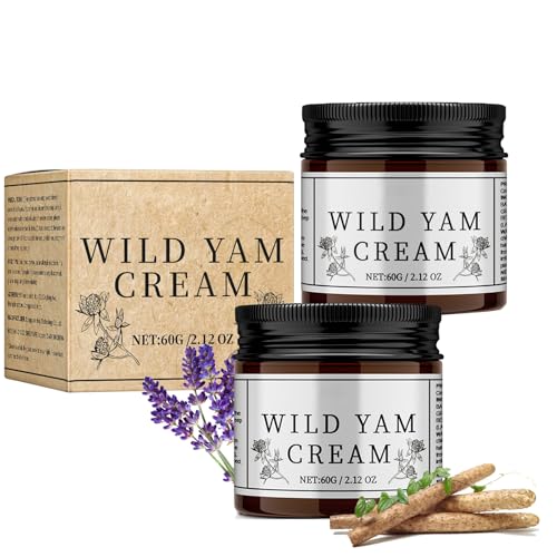 2Pcs Wild Yam Cream Wild Yam Cream for Hormone Balance Natural Body Cream with Wild Yam Lavender & Coconut Oil for Women