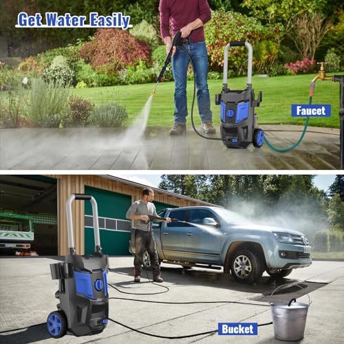 Electric Pressure Washer - 4500PSI Max 3.0GPM with 20FT Hose,35FT Cord High Power Washers Powered 4 Nozzles for Patios Car Garden - Image 6